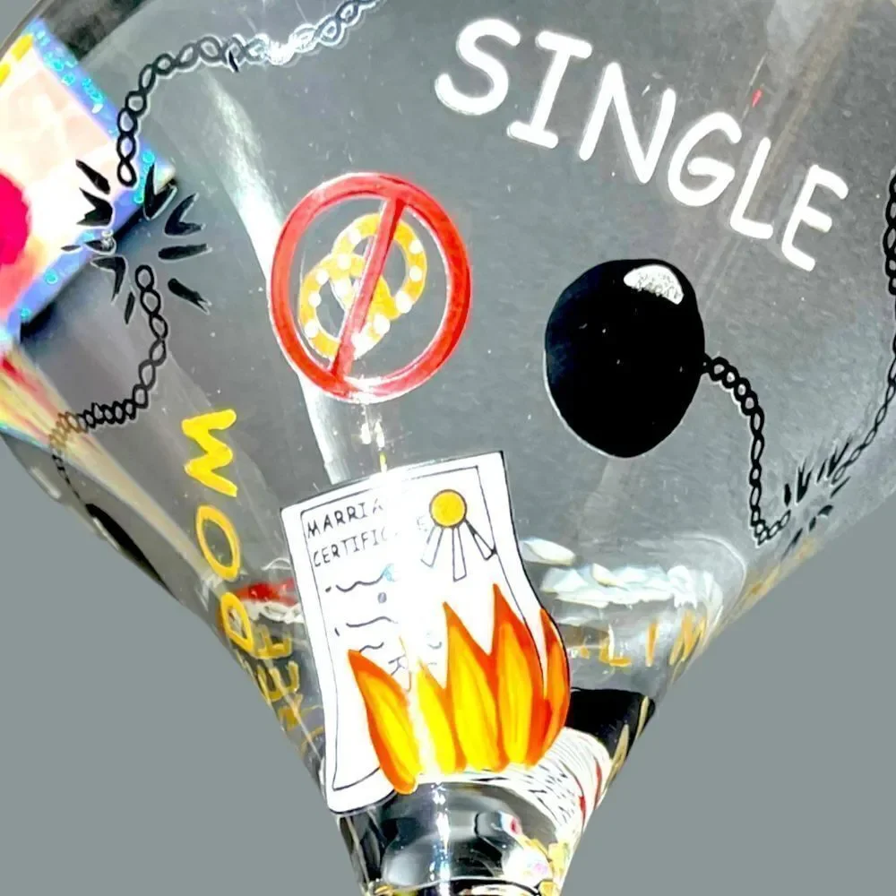 LOLITA - “Divorce” * Love my Martini * Hand-painted Martini Glass
